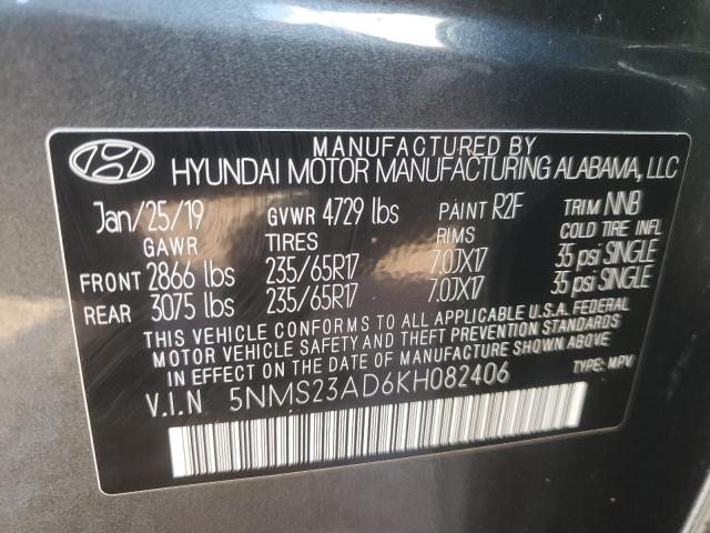 Photo 12 VIN: 5NMS23AD6KH082406 - HYUNDAI SANTA FE S 