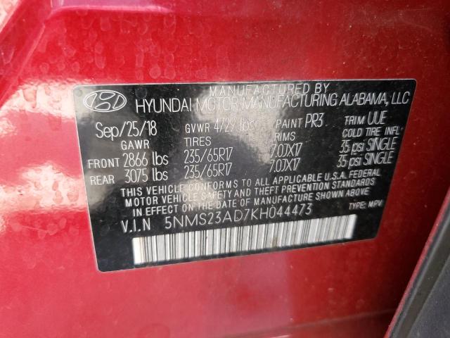 Photo 13 VIN: 5NMS23AD7KH044473 - HYUNDAI SANTA FE S 