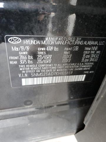 Photo 11 VIN: 5NMS23AD7KH103859 - HYUNDAI SANTA FE S 