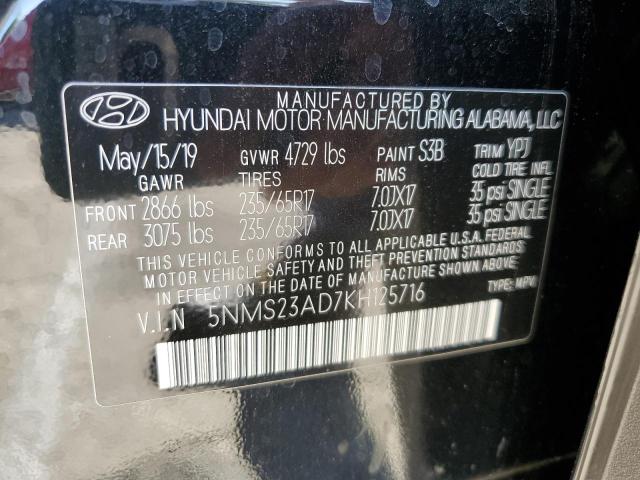 Photo 9 VIN: 5NMS23AD7KH125716 - HYUNDAI SANTA FE 