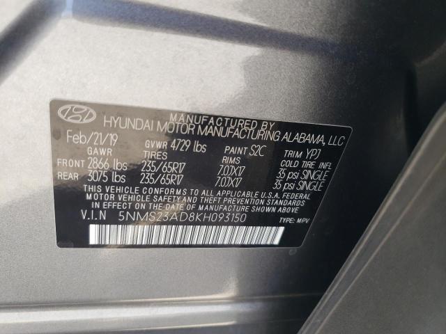 Photo 11 VIN: 5NMS23AD8KH093150 - HYUNDAI SANTA FE 