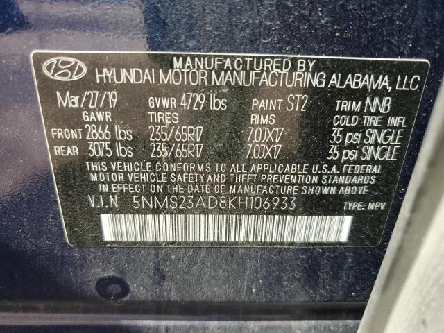 Photo 12 VIN: 5NMS23AD8KH106933 - HYUNDAI SANTA FE S 