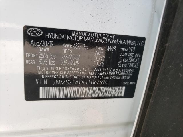 Photo 9 VIN: 5NMS23AD8LH167698 - HYUNDAI SANTA FE S 