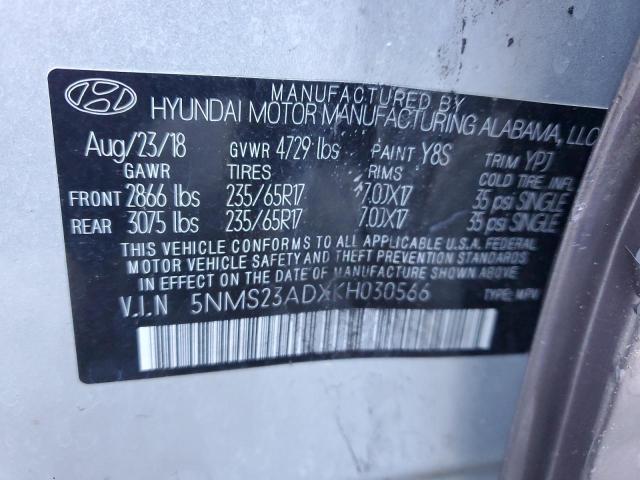 Photo 12 VIN: 5NMS23ADXKH030566 - HYUNDAI SANTA FE S 