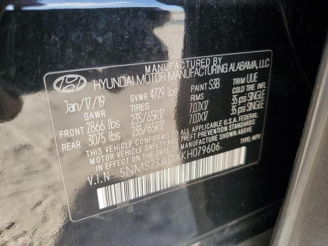 Photo 13 VIN: 5NMS23ADXKH079606 - HYUNDAI SANTA FE S 