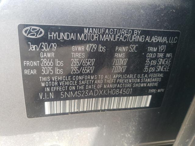 Photo 12 VIN: 5NMS23ADXKH084501 - HYUNDAI SANTA FE S 