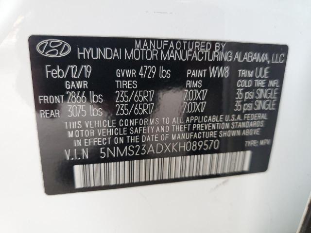 Photo 13 VIN: 5NMS23ADXKH089570 - HYUNDAI SANTA FE S 