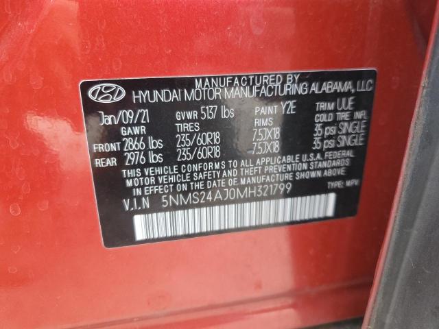 Photo 12 VIN: 5NMS24AJ0MH321799 - HYUNDAI SANTA FE S 