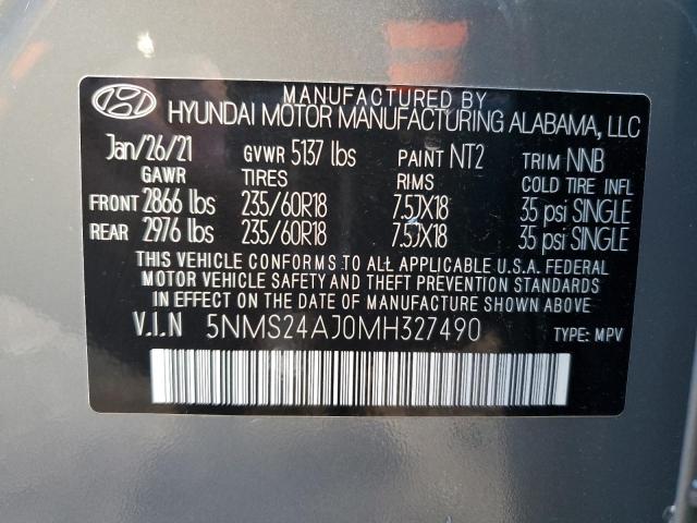 Photo 9 VIN: 5NMS24AJ0MH327490 - HYUNDAI SANTA FE S 