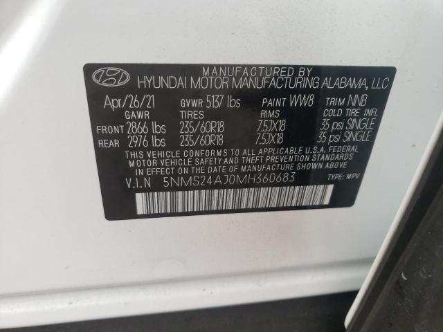 Photo 9 VIN: 5NMS24AJ0MH360683 - HYUNDAI SANTA FE S 