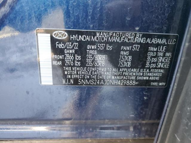 Photo 12 VIN: 5NMS24AJ0NH429888 - HYUNDAI SANTA FE 