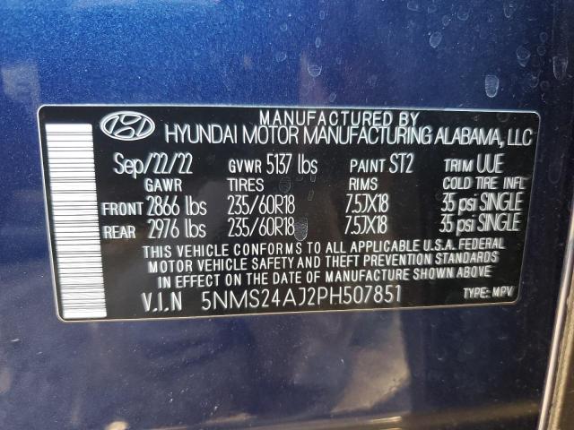 Photo 11 VIN: 5NMS24AJ2PH507851 - HYUNDAI SANTA FE S 