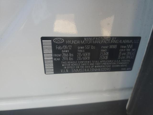 Photo 11 VIN: 5NMS24AJ3NH432090 - HYUNDAI SANTA FE 