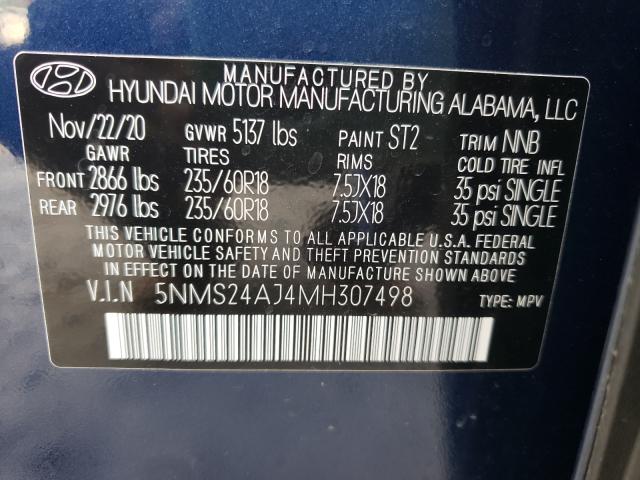 Photo 9 VIN: 5NMS24AJ4MH307498 - HYUNDAI SANTA FE S 