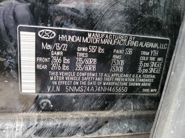 Photo 12 VIN: 5NMS24AJ4NH465650 - HYUNDAI SANTA FE S 