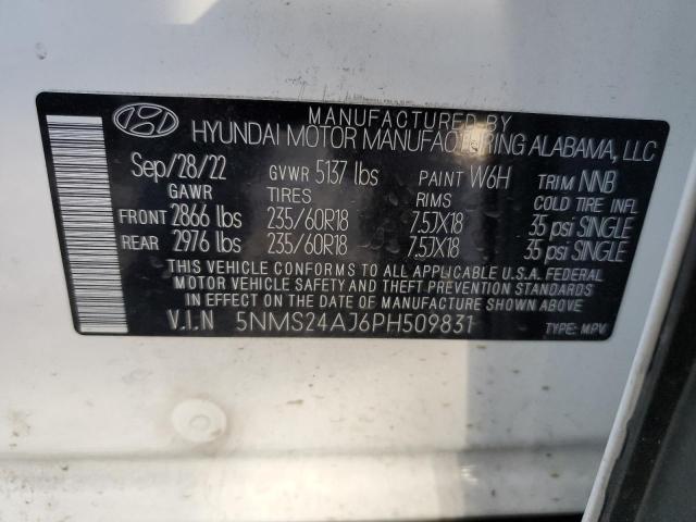 Photo 12 VIN: 5NMS24AJ6PH509831 - HYUNDAI SANTA FE 