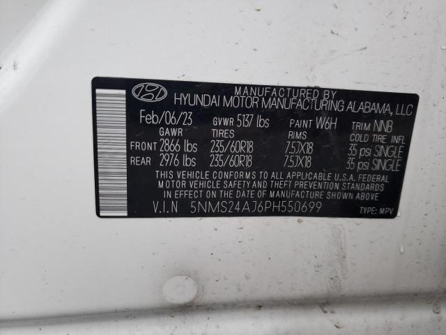 Photo 12 VIN: 5NMS24AJ6PH550699 - HYUNDAI SANTA FE 