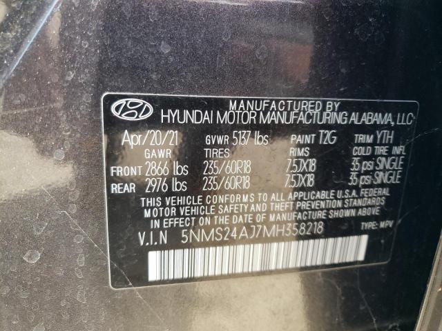 Photo 12 VIN: 5NMS24AJ7MH358218 - HYUNDAI SANTA FE S 