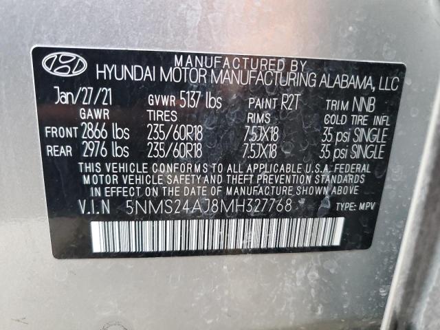 Photo 12 VIN: 5NMS24AJ8MH327768 - HYUNDAI SANTA FE S 