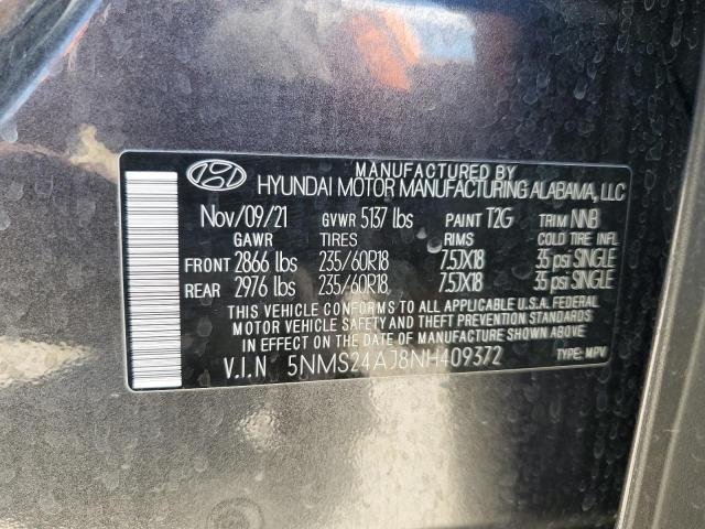 Photo 11 VIN: 5NMS24AJ8NH409372 - HYUNDAI SANTA FE S 