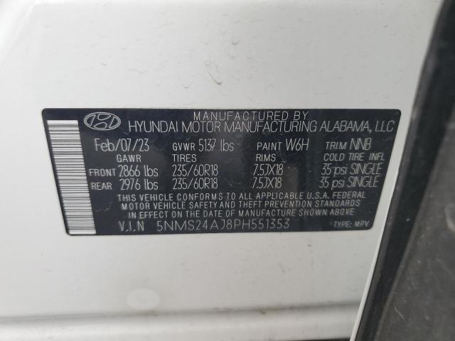 Photo 11 VIN: 5NMS24AJ8PH551353 - HYUNDAI SANTA FE 