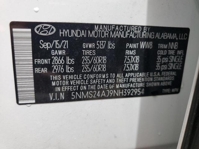 Photo 13 VIN: 5NMS24AJ9NH392954 - HYUNDAI SANTA FE S 