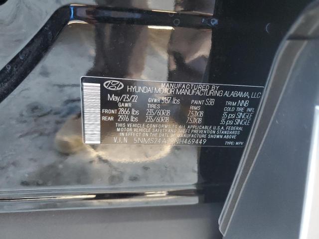 Photo 9 VIN: 5NMS24AJ9NH469449 - HYUNDAI SANTA FE S 