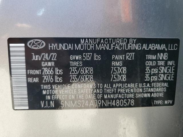 Photo 12 VIN: 5NMS24AJ9NH480578 - HYUNDAI SANTA FE 