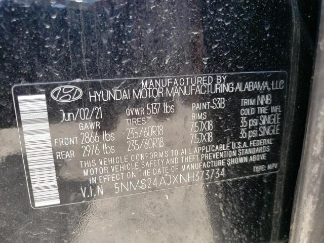 Photo 9 VIN: 5NMS24AJXNH373734 - HYUNDAI SANTA FE S 