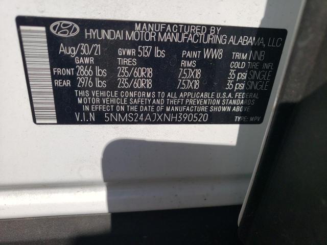 Photo 9 VIN: 5NMS24AJXNH390520 - HYUNDAI SANTA FE S 