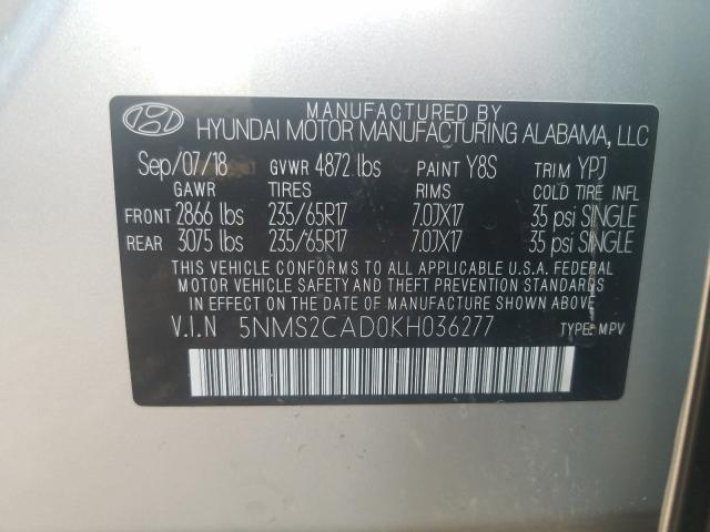 Photo 9 VIN: 5NMS2CAD0KH036277 - HYUNDAI SANTA FE S 