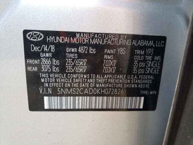 Photo 12 VIN: 5NMS2CAD0KH072826 - HYUNDAI SANTA FE S 