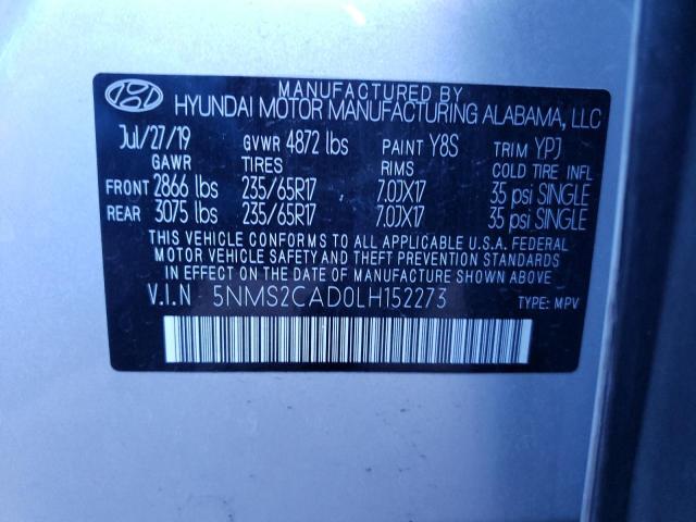 Photo 12 VIN: 5NMS2CAD0LH152273 - HYUNDAI SANTA FE 