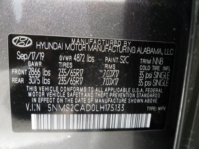 Photo 9 VIN: 5NMS2CAD0LH175133 - HYUNDAI SANTA FE S 