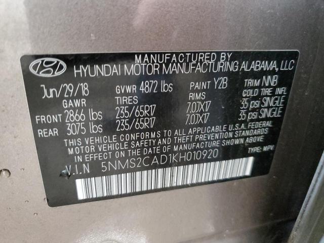 Photo 13 VIN: 5NMS2CAD1KH010920 - HYUNDAI SANTA FE S 