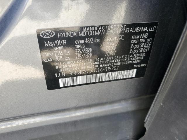 Photo 12 VIN: 5NMS2CAD1KH119202 - HYUNDAI SANTA FE S 