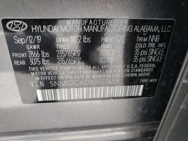 Photo 9 VIN: 5NMS2CAD1LH172659 - HYUNDAI SANTA FE S 