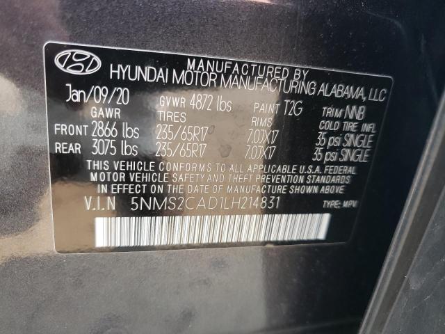 Photo 12 VIN: 5NMS2CAD1LH214831 - HYUNDAI SANTA FE S 