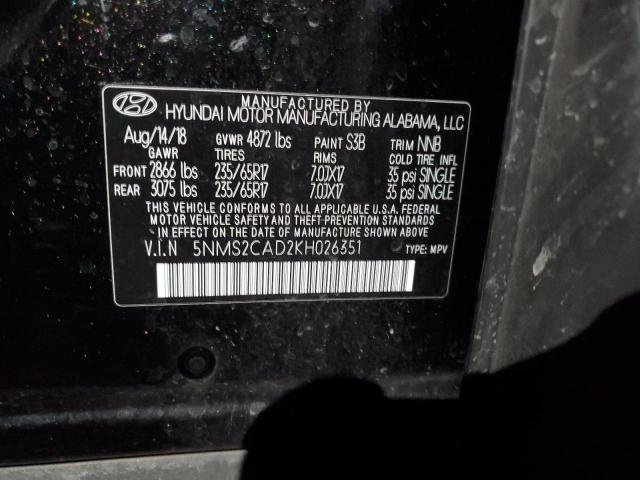 Photo 12 VIN: 5NMS2CAD2KH026351 - HYUNDAI SANTA FE S 