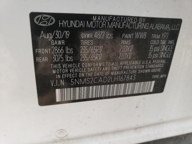 Photo 9 VIN: 5NMS2CAD2LH167843 - HYUNDAI SANTA FE S 