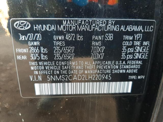 Photo 9 VIN: 5NMS2CAD2LH220945 - HYUNDAI SANTA FE S 