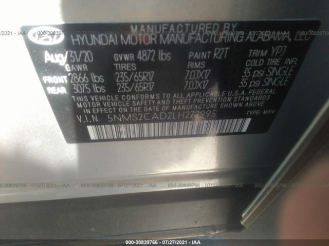 Photo 8 VIN: 5NMS2CAD2LH272995 - HYUNDAI SANTA FE 