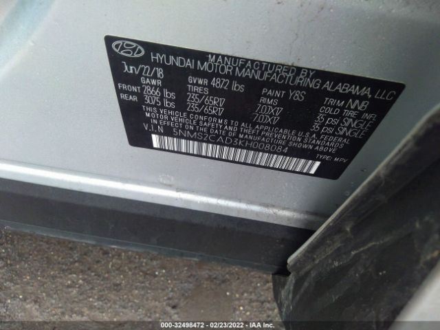 Photo 8 VIN: 5NMS2CAD3KH008084 - HYUNDAI SANTA FE 