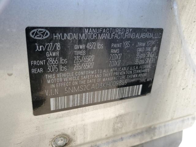 Photo 12 VIN: 5NMS2CAD3KH009865 - HYUNDAI SANTA FE S 