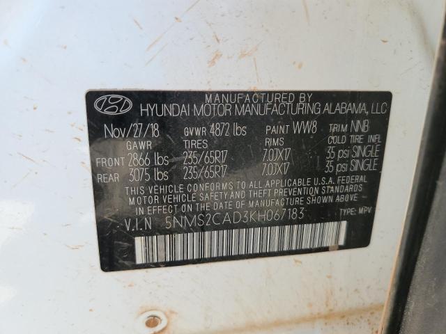 Photo 12 VIN: 5NMS2CAD3KH067183 - HYUNDAI SANTA FE S 