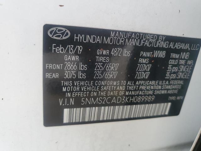 Photo 13 VIN: 5NMS2CAD3KH089989 - HYUNDAI SANTA FE S 