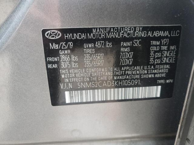 Photo 9 VIN: 5NMS2CAD3KH105091 - HYUNDAI SANTA FE S 