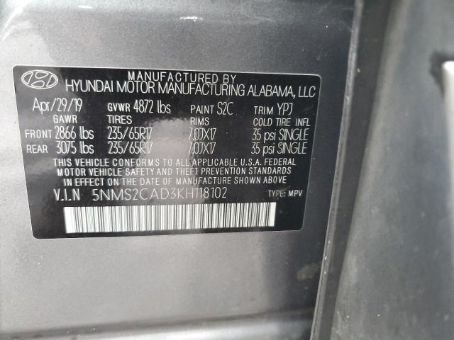 Photo 12 VIN: 5NMS2CAD3KH118102 - HYUNDAI SANTA FE S 