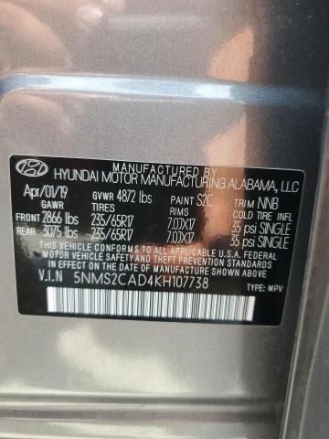 Photo 13 VIN: 5NMS2CAD4KH107738 - HYUNDAI SANTA FE S 