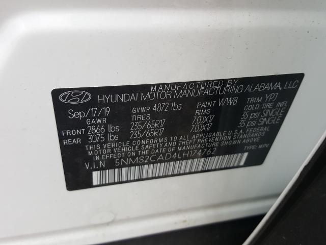 Photo 9 VIN: 5NMS2CAD4LH174762 - HYUNDAI SANTA FE S 